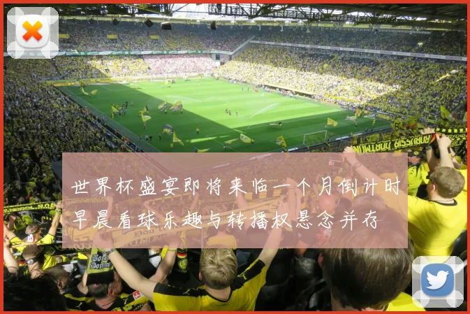 世界杯盛宴即将来临一个月倒计时早晨看球乐趣与转播权悬念并存
